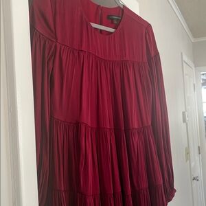 Banana Republic Rich Red Long Sleeve Dress